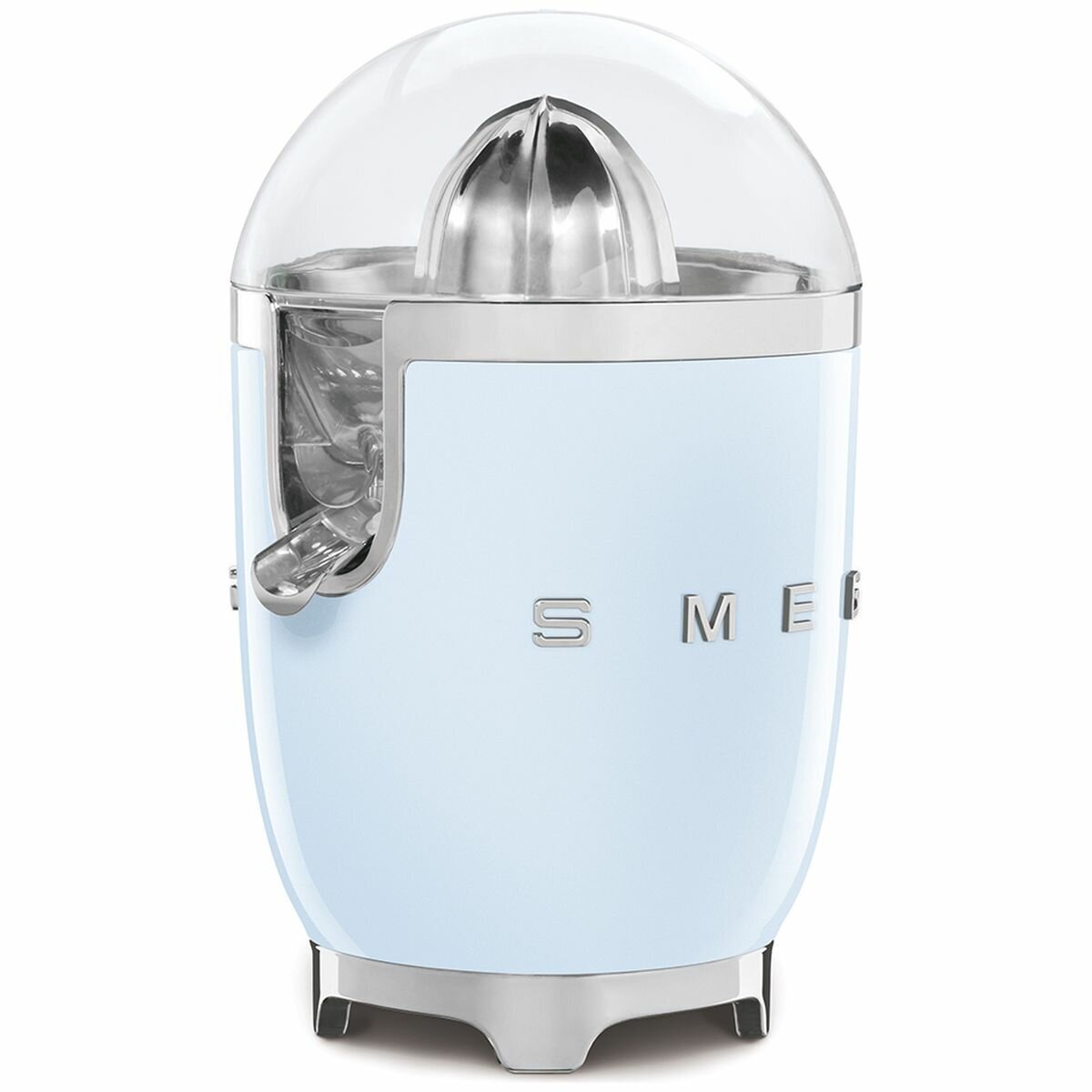 Smeg 50s Retro Style citrus juicer - Pastel Blue, automatic on/off, stainless steel reamer - CJF01PBAU