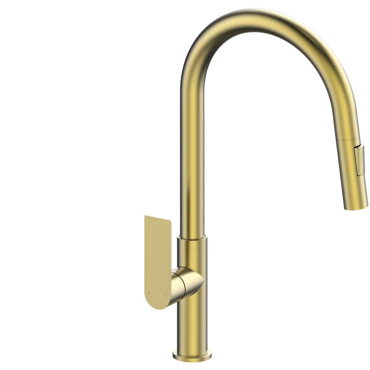 Mondella Rococo Pull Down Sink Mixer - 145mm x 435mm - Brushed Brass - Lead-Free - SuperSaverAU - view 1