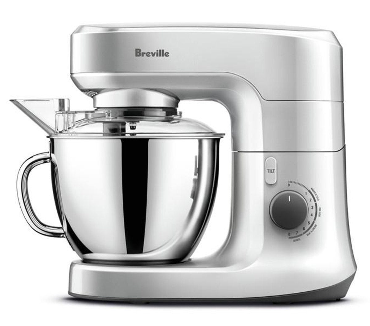 Breville the Scraper Beater stand mixer 4.5L - 700W, 8 speeds, silver finish - LEM250SIL