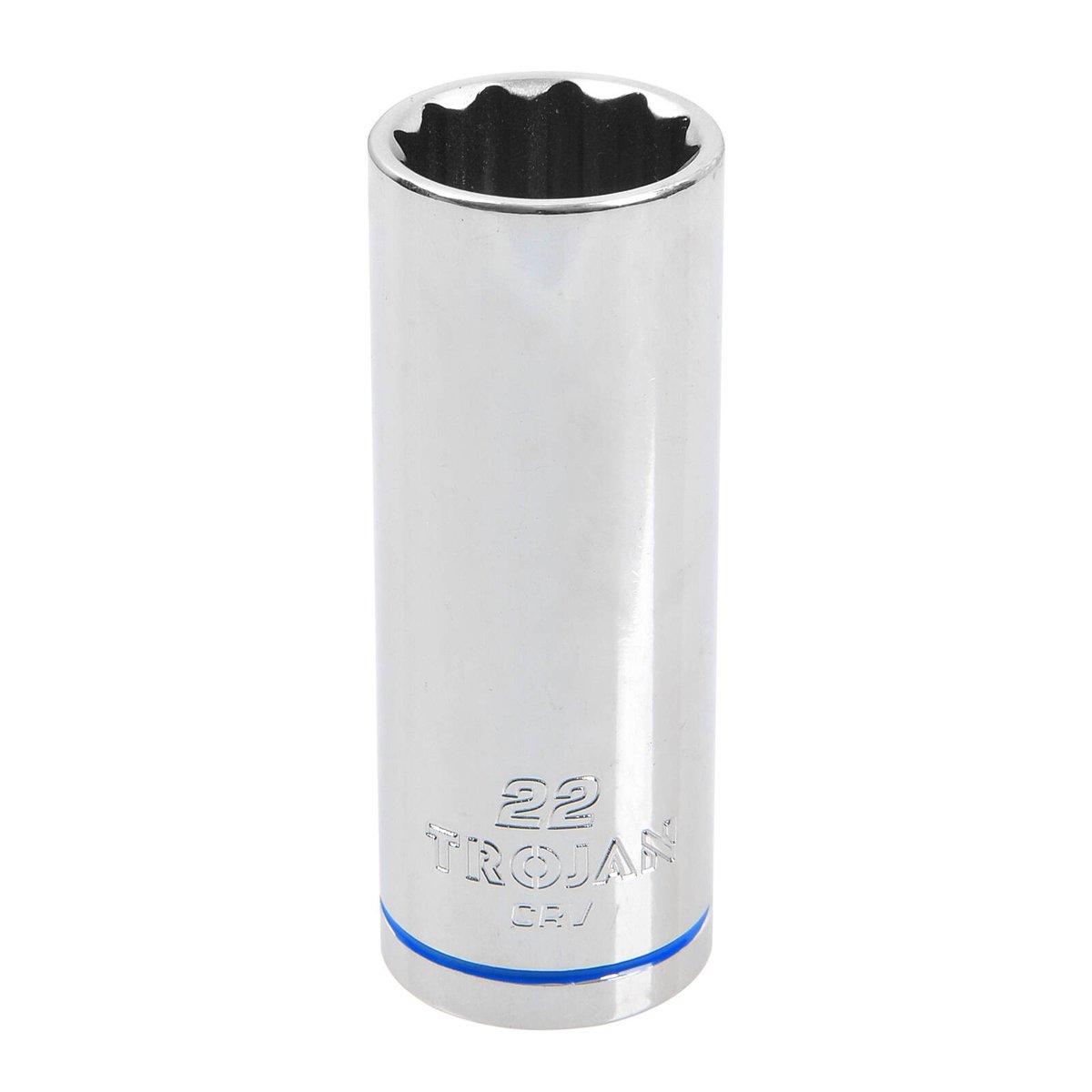 Trojan 22mm Deep Socket 1/2" Drive Chrome Vanadium 12 Point