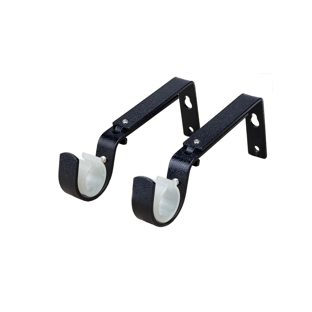 Pillar Black 25/32mm Adjustable Universal Curtain Rod Bracket, 1 Pair