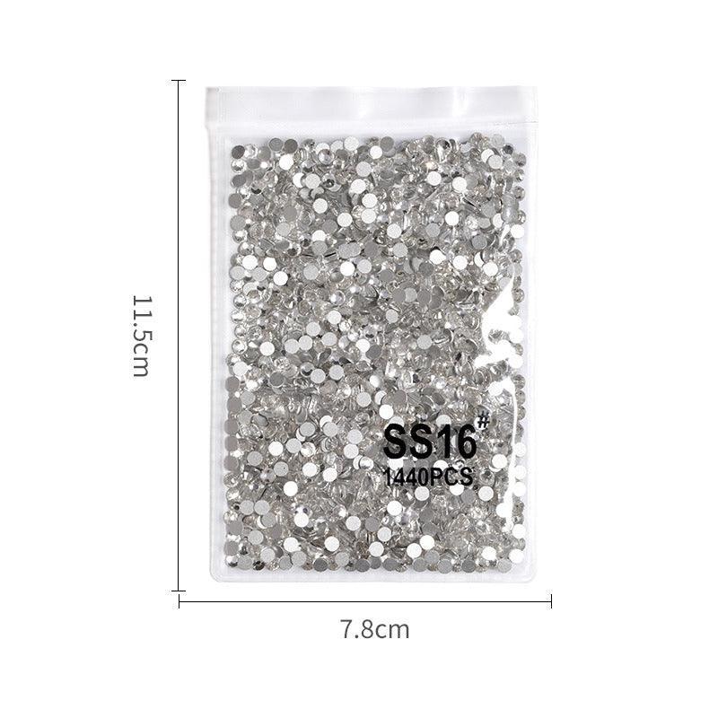 1440 pcs Flat Bottom Glass Nail Rhinestones - Clear Crystal SS16 - view 16