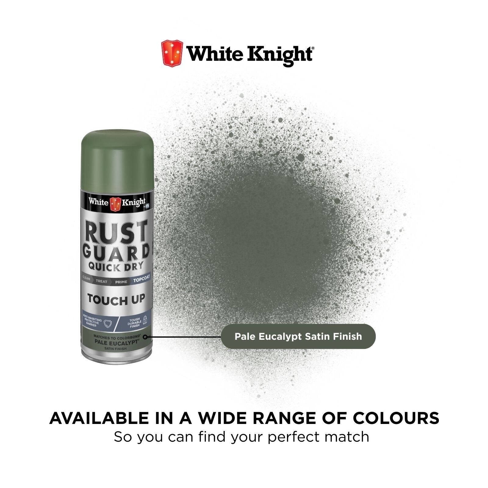White Knight Rust Guard Touch Up Spray Paint 300g Pale Eucalypt Satin