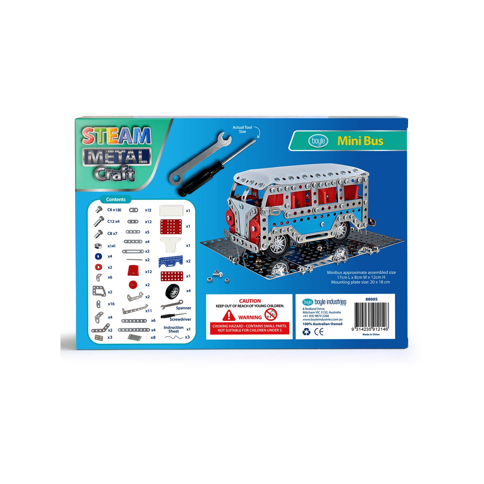 Boyle 418 Piece S.T.E.A.M. Mini Bus Metal Craft Construction Kit