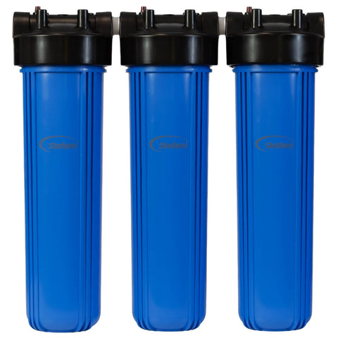 Stefani Triple 20 Inch Whole of House Water Filter - Sediment, Scale, Carbon Block, Lead Free - WHF-TR20-LF