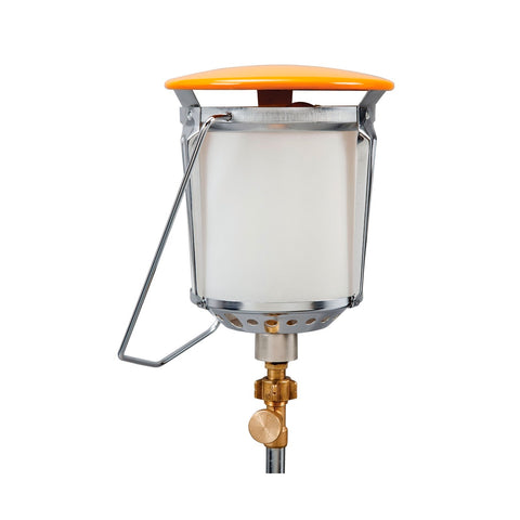 Gasmate 2012 Medium Gas Camping Lantern Steel & Glass Yellow/Chrome