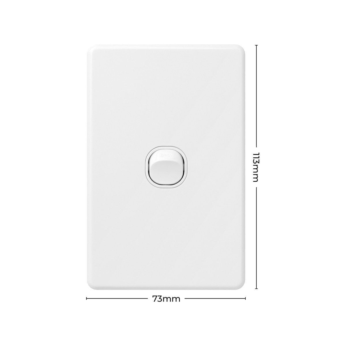 Deta X6 White Single Vertical Switch - 1 Gang - Polycarbonate - Durable - SuperSaverAU - view 4