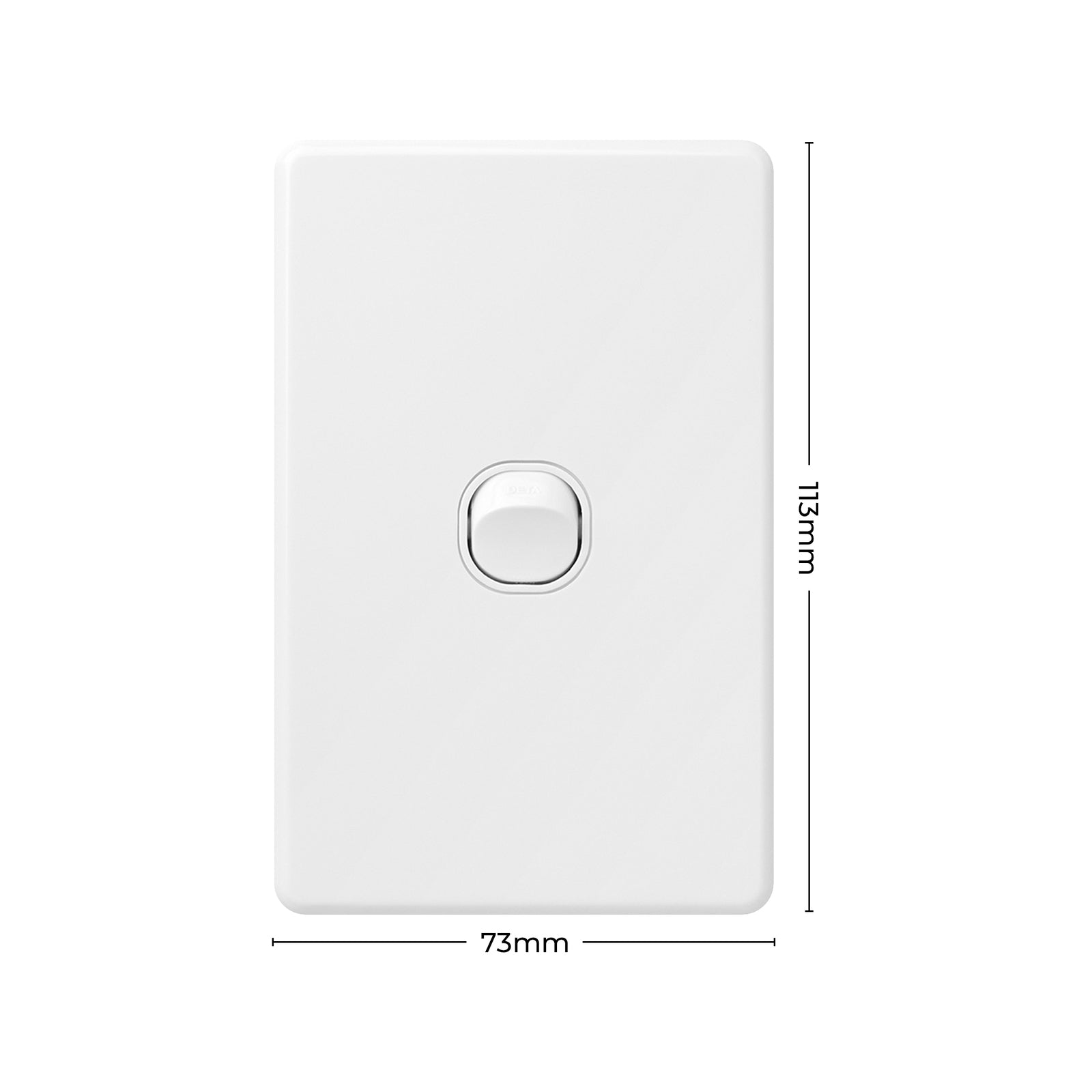 DETA X6 Single Vertical Switch 1 Gang Gloss White Polycarbonate 10A 240V