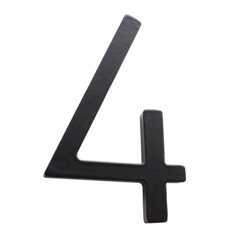 Sandleford Zone House Number 4 75mm Black Galvanised Steel, Powder Coated Weather Resistant