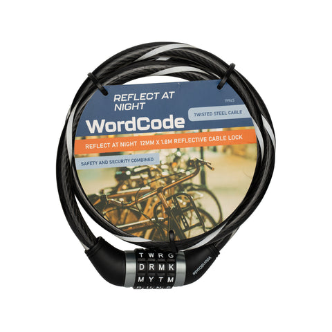 Wordcode 12mm x 1.8m Steel Reflective Cable Lock