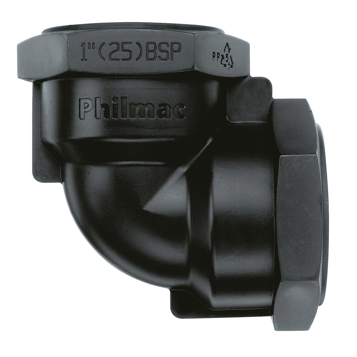 Philmac BSP Threaded 90 Degree Pipe Elbow 1/2" - Polypropylene Underground Rated