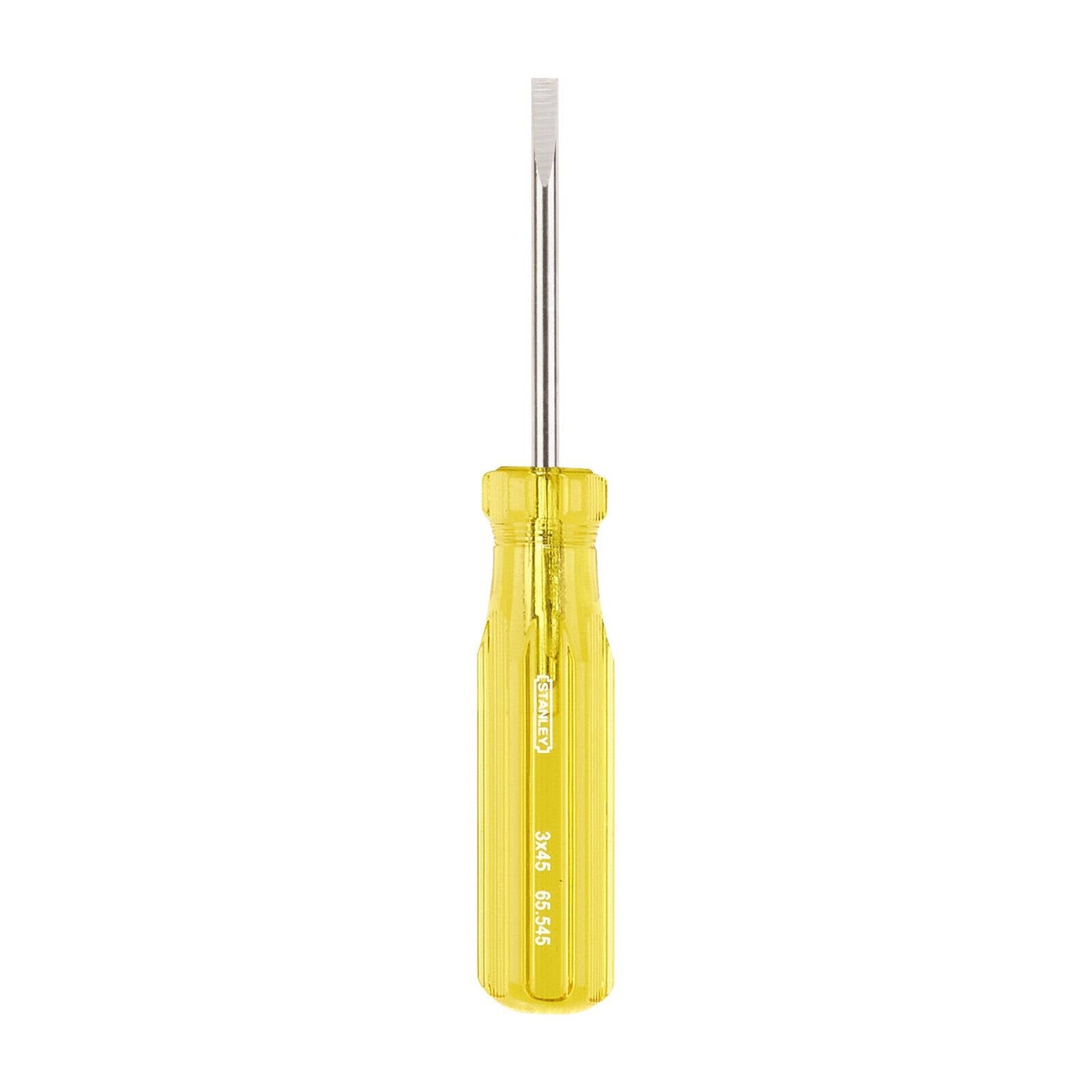 Stanley 3 x 45mm Slotted Screwdriver Steel Yellow