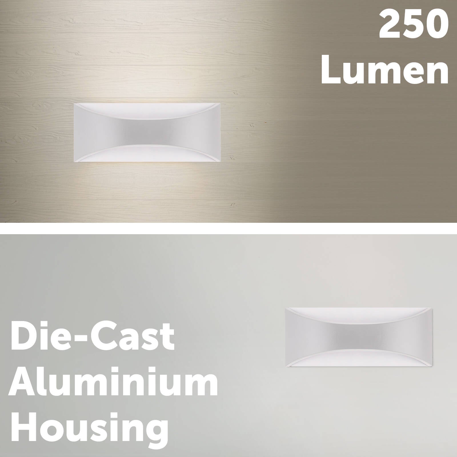 Arlec 8W 240V White Marina CCT LED Exterior Wall Light, Diecast Aluminium Weather Resistant Outdoor ABL410WH