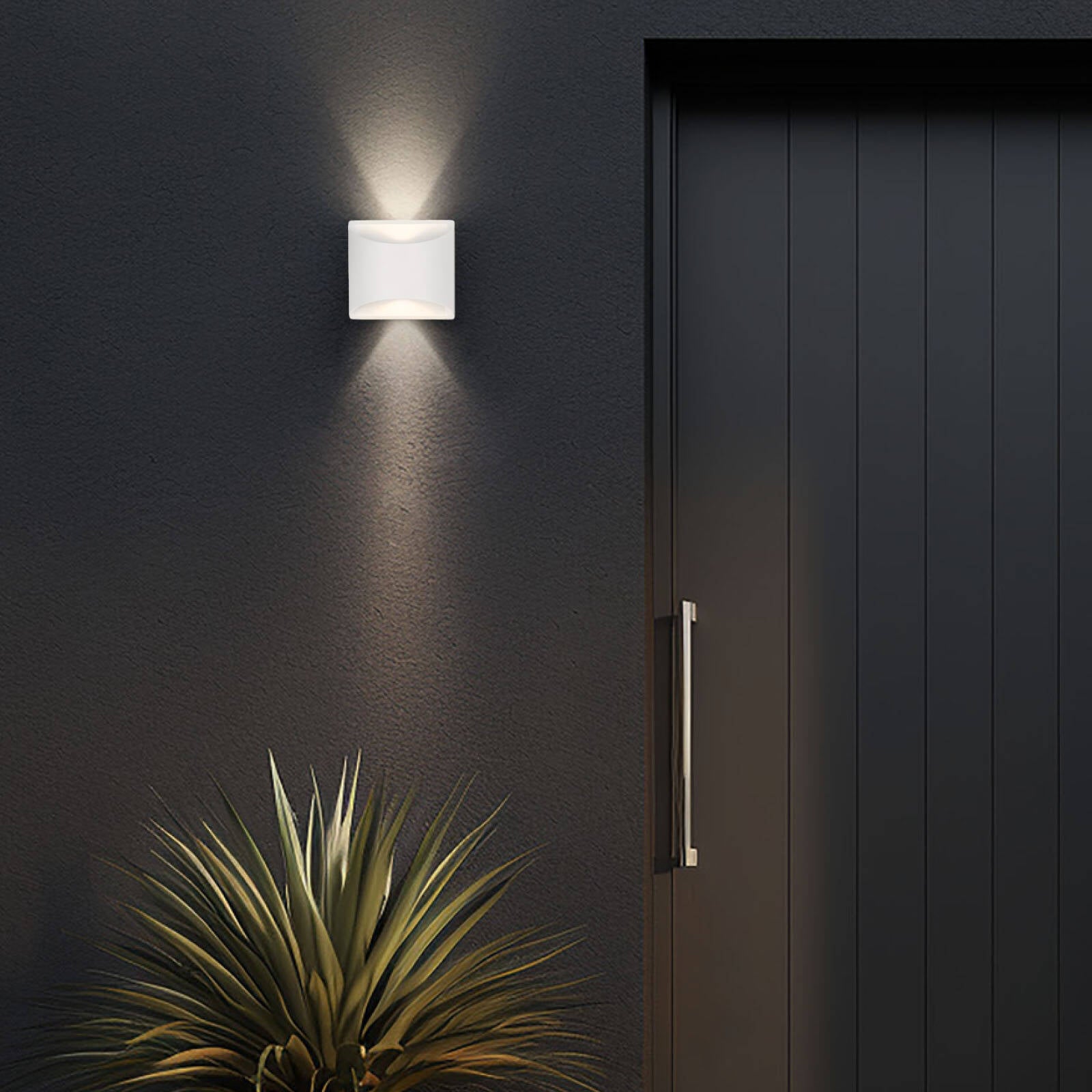 Brilliant 8W Binley White Aluminium Up Down Wall Light IP44 21304/05