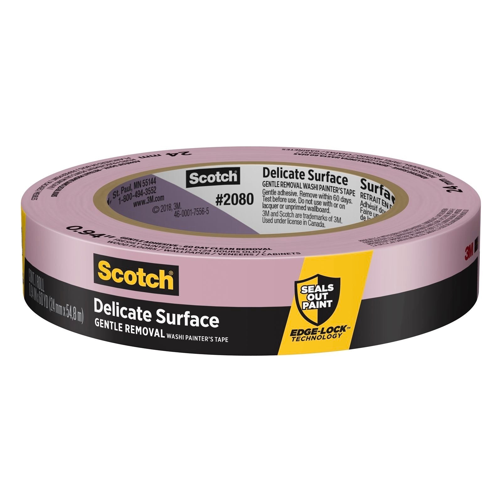 Scotch 24mm x 55m Delicate Surface Gentle Removal Painter's Masking Tape, Purple