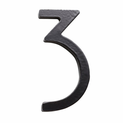 Sandleford Zone House Number 3 75mm Black Galvanised Steel, Powder Coated Weather Resistant
