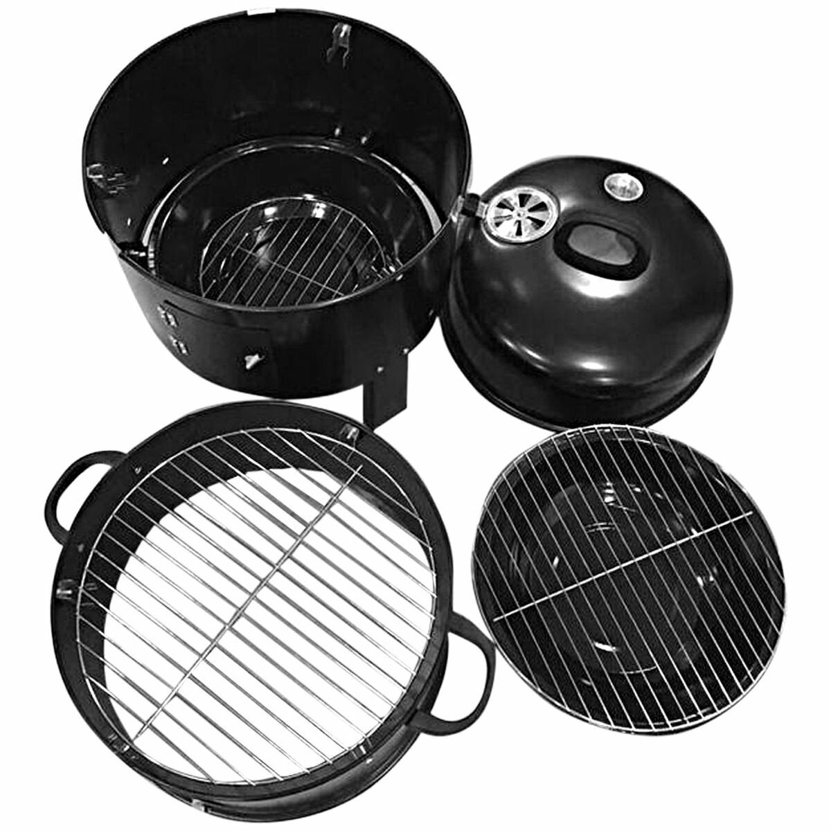 SOGA Charcoal Smoker BBQ - 3 in 1 Barrel Grill, Smoker and Fire Pit, Black - CHARCOALBBQSMOKER