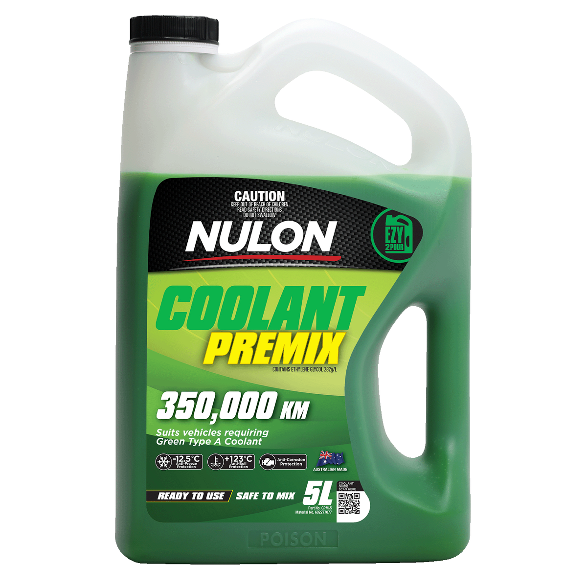 Nulon Green Coolant Premix - 5L - Anti-Boil & Anti-Freeze Protection - SuperSaverAU - view 1
