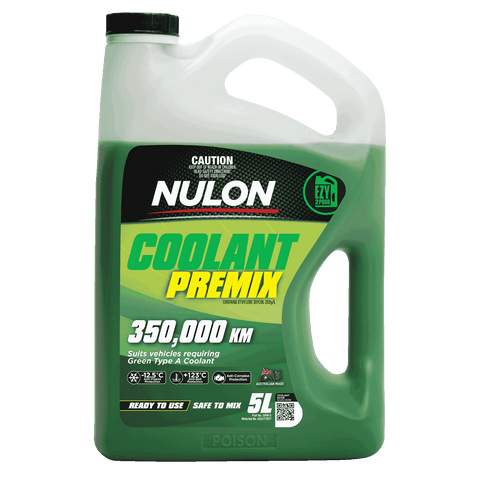 Nulon Green Coolant Premix 5L Anti-Freeze Anti-Boil Type A