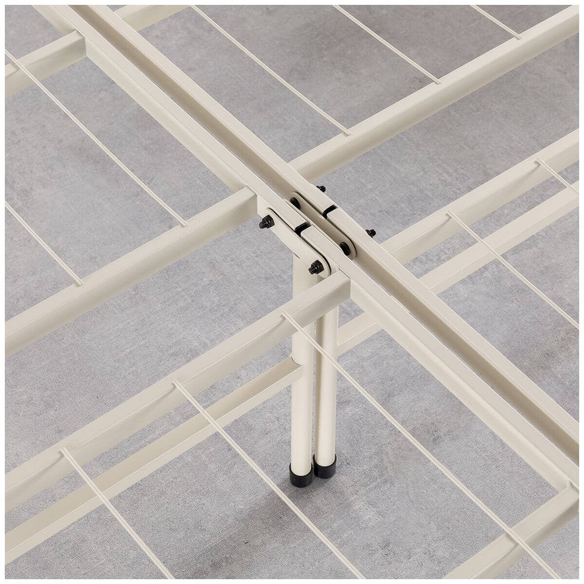Zinus Queen Smart Base Folding Bed Frame - Beige Steel, 33cm Under-Bed Clearance - AU-SBBK-14BG-Q