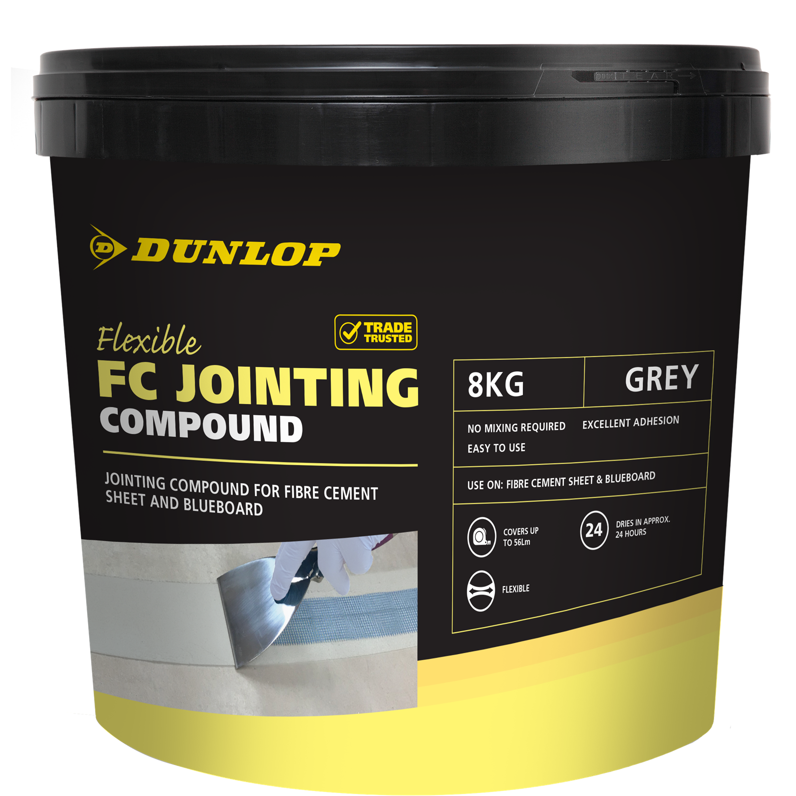 Dunlop 8kg Flexible Premixed Fibre Cement Jointing Compound Outdoor