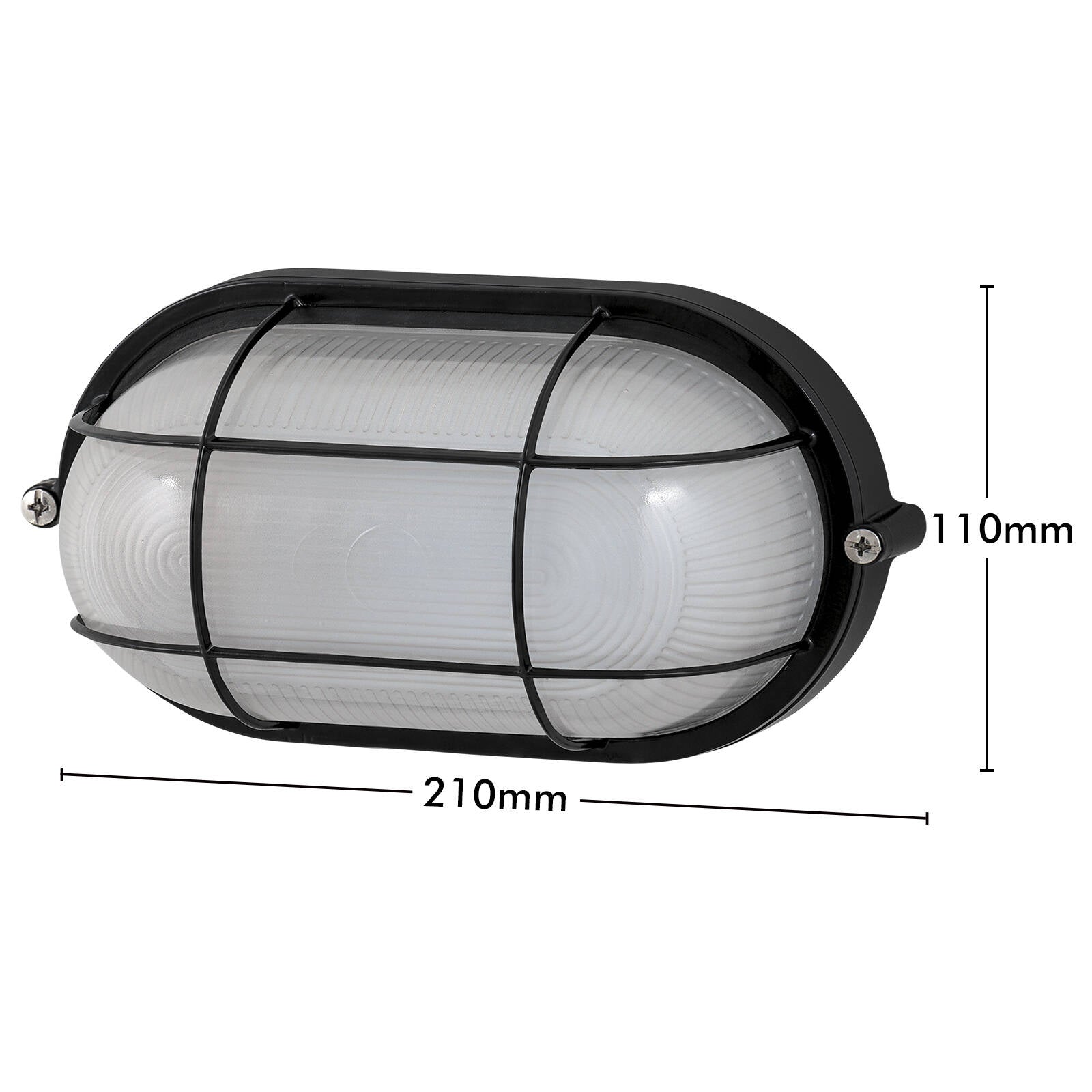 Arlec Black Oval Caged Bunker Light 60W E27 Weather Resistant ABL115