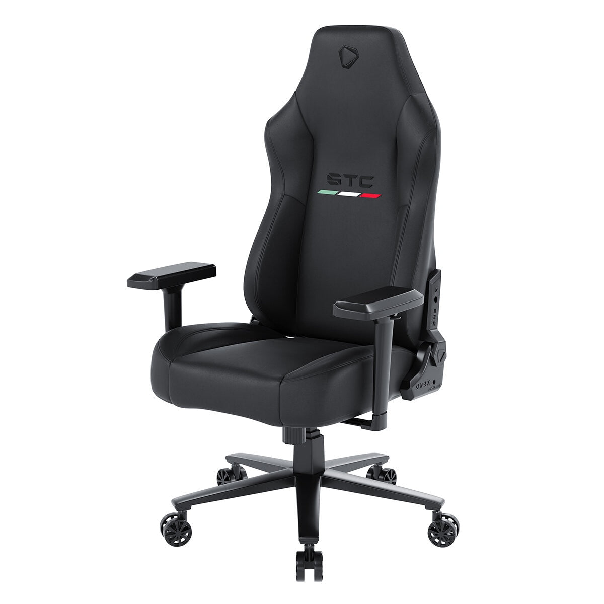 ONEX STC Elegant Leather Series Gaming Chair Black - Ergonomic Design, Lumbar Support, Adjustable Armrests - SuperSaverAU - view 3