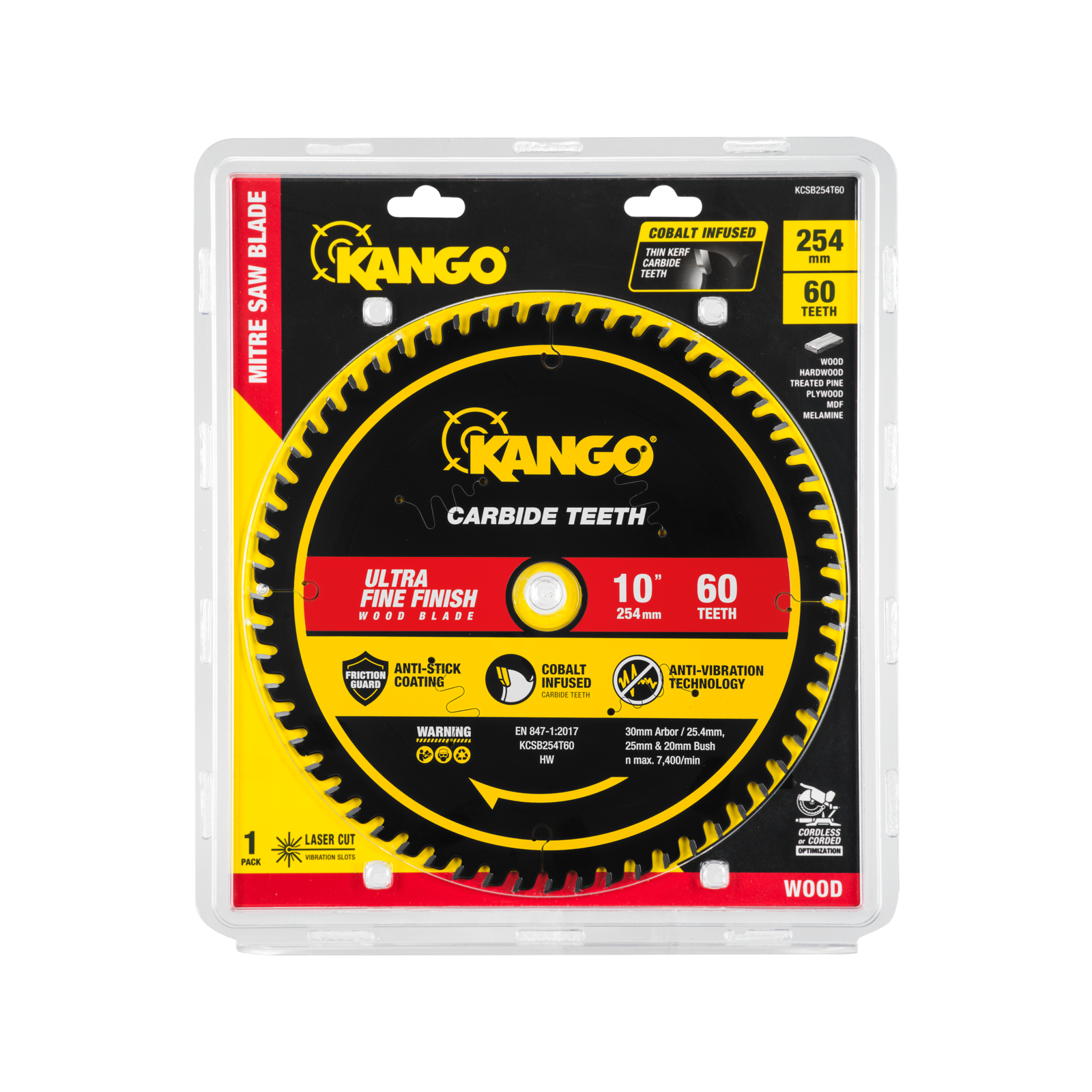 Kango 254mm 60T Wood Mitre Saw Blade