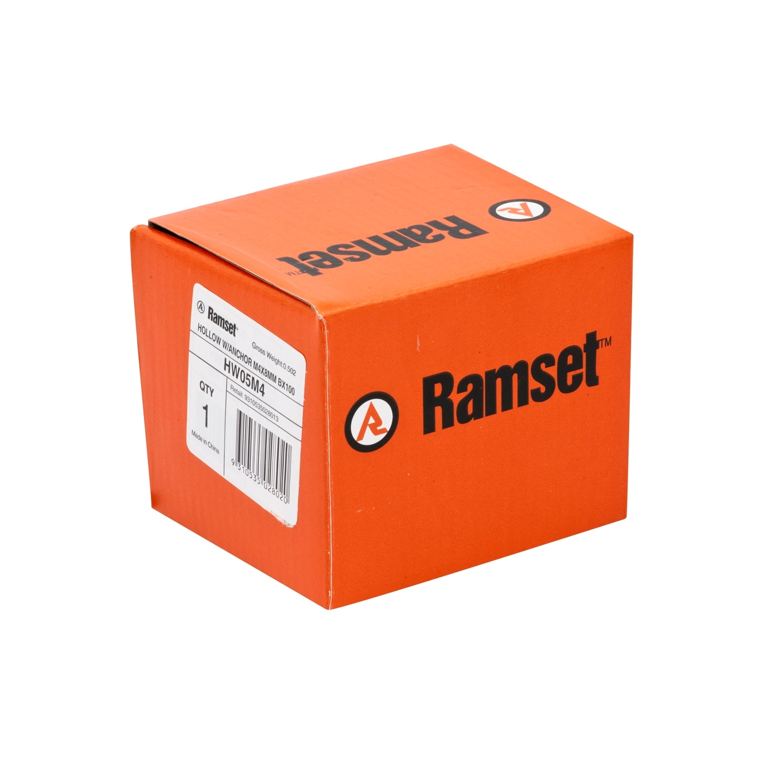 Ramset M4 x 8mm Hollow Wall Anchor 5mm Wall - 100 Pack