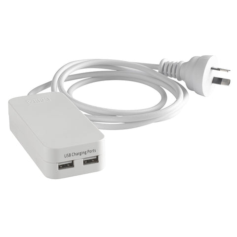 HPM Twin 2.1A USB Charger With Lead PS2USB White Indoor