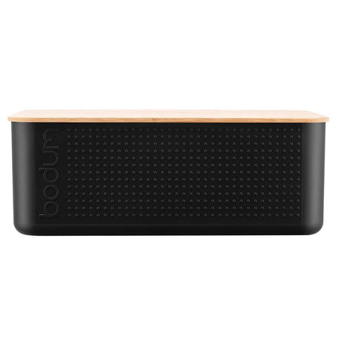 Bodum Bistro Large Bread Box Black - Durable Stainless Steel Construction, Ventilation Holes, Easy-to-Clean Design - SuperSaverAU - view 1