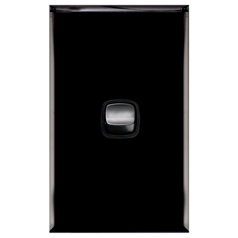 HPM Excel 1 Gang Light Switch - Matt Black - 73mm x 117mm - Durable - SuperSaverAU - view 1