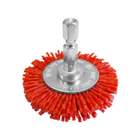 Josco 50mm Red Abrasive Nylon Wheel Brush for Angle Grinders