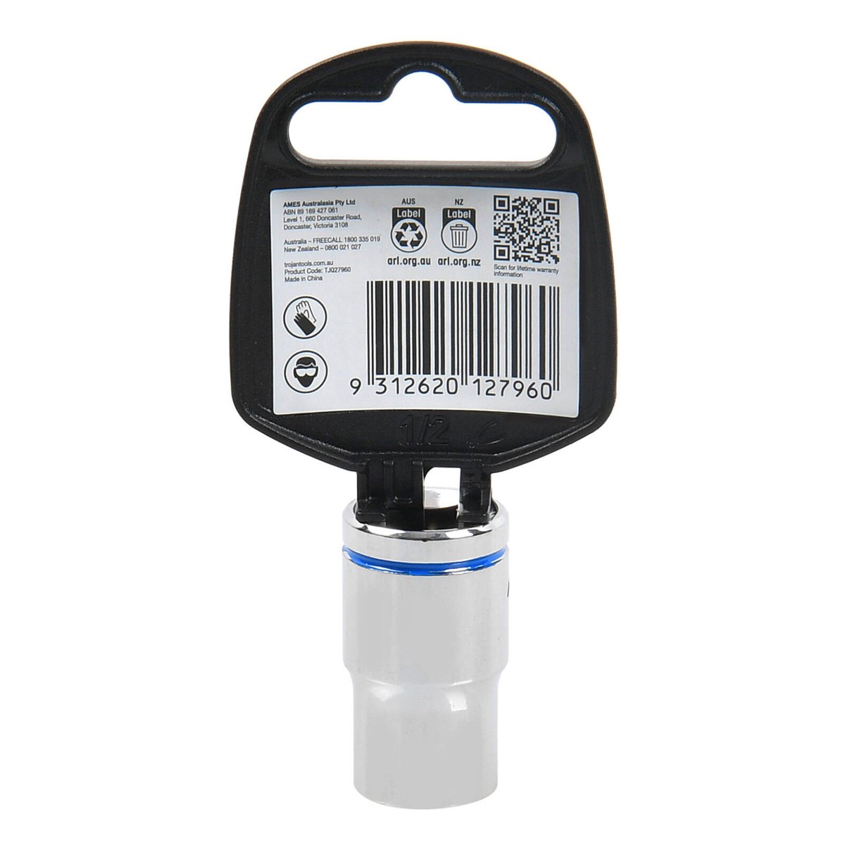 Trojan 13mm Socket 1/2" Drive Chrome Vanadium 12 Point
