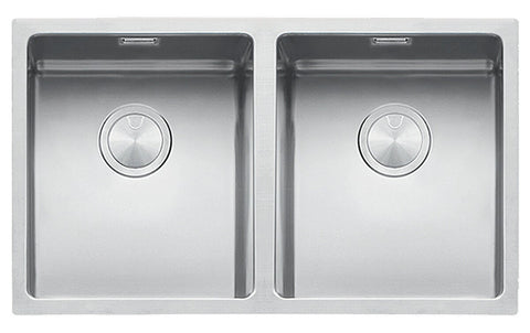 Barazza R15 double bowl sink - 1.2mm thick 304 stainless steel, topmount with overflow - 1X842I