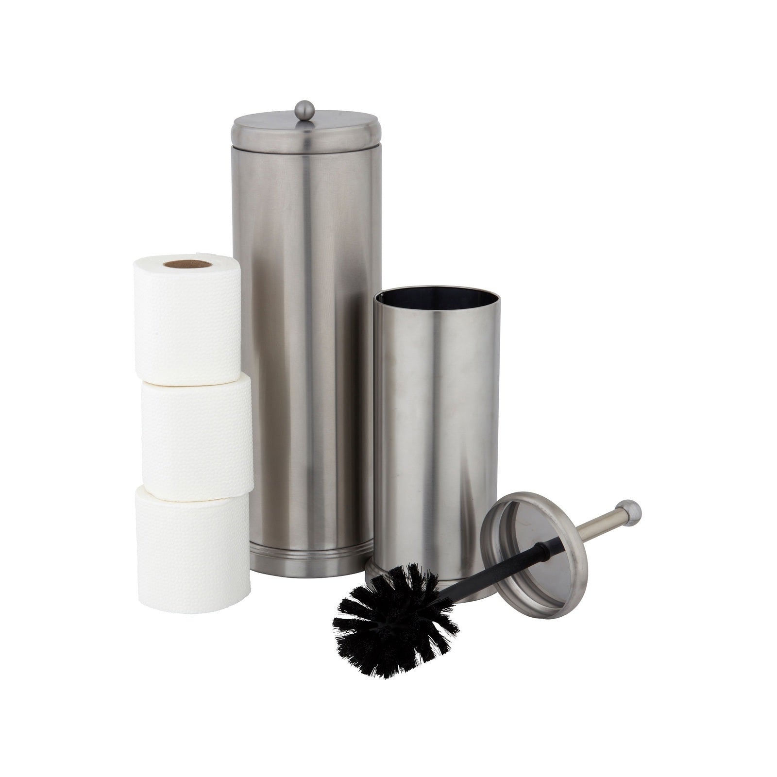 Barelli Stainless Steel Toilet Brush & Holder Silver