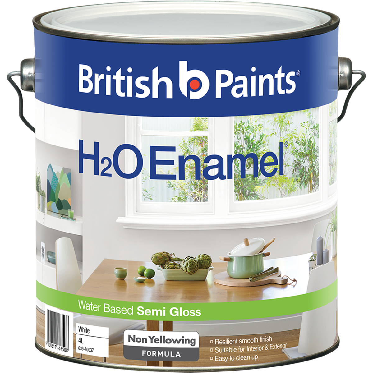 British Paints Semi Gloss Enamel Paint - 4L - Water Based - Low Odour - SuperSaverAU - view 1
