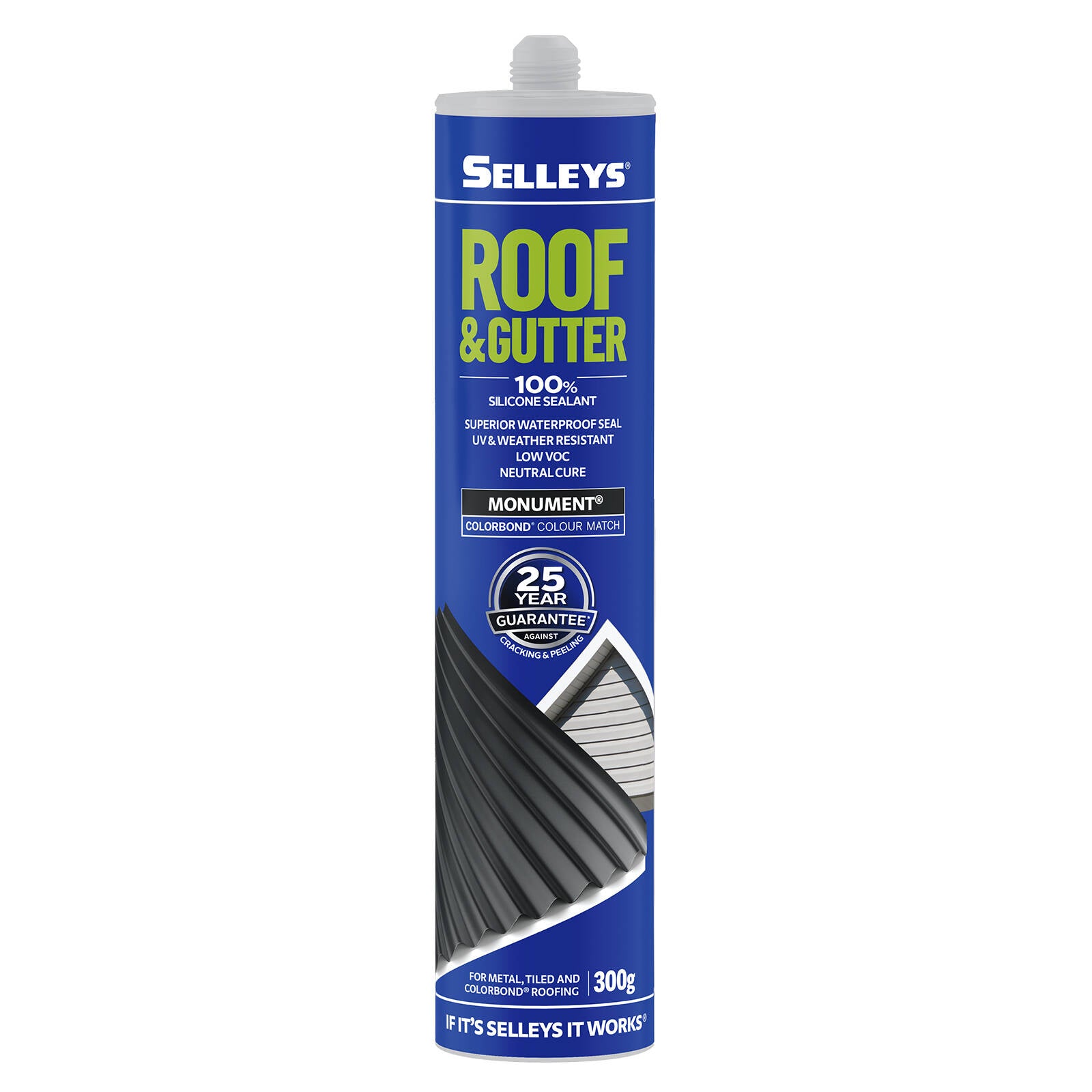 Selleys Roof and Gutter Silicone Sealant Monument 300g UV Resistant