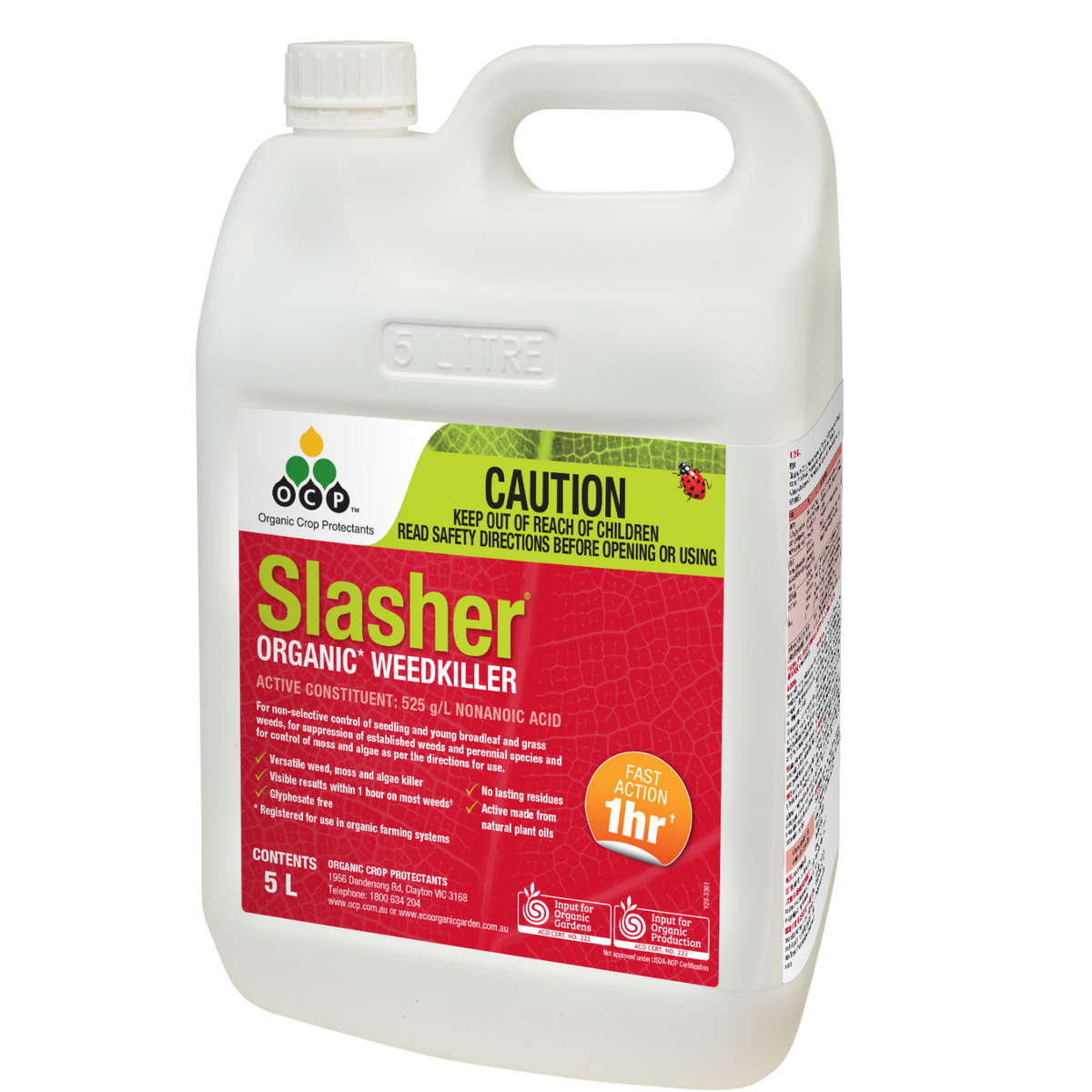 OCP Slasher Weedkiller Concentrate 5L, Non-Selective, Fruit & Vegetable Friendly