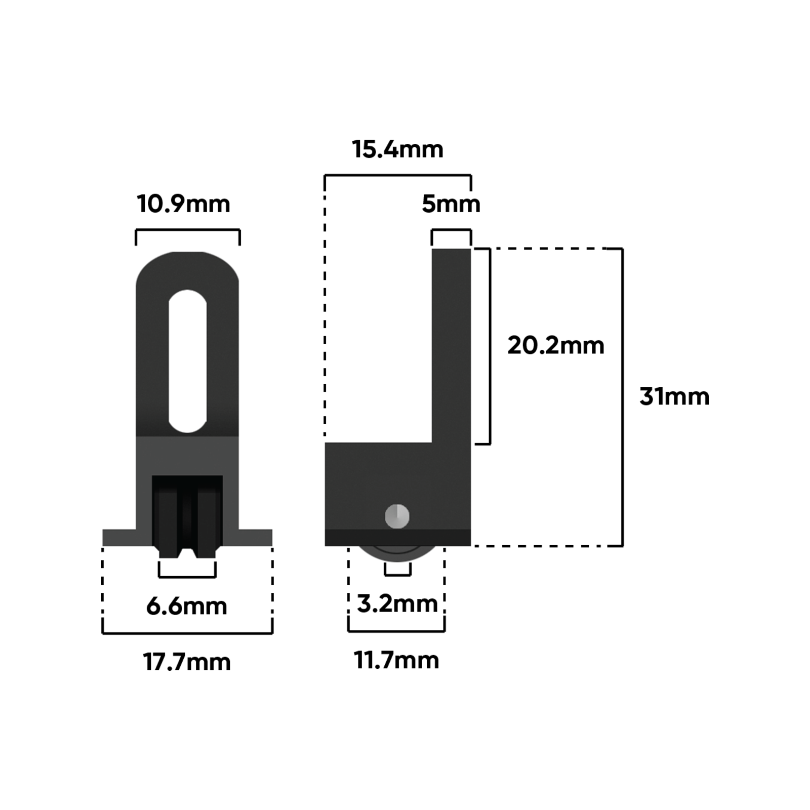 Rolltrak Adjustable Plastic Carriage & Acetal Roller, Sliding Window, 2 Pack