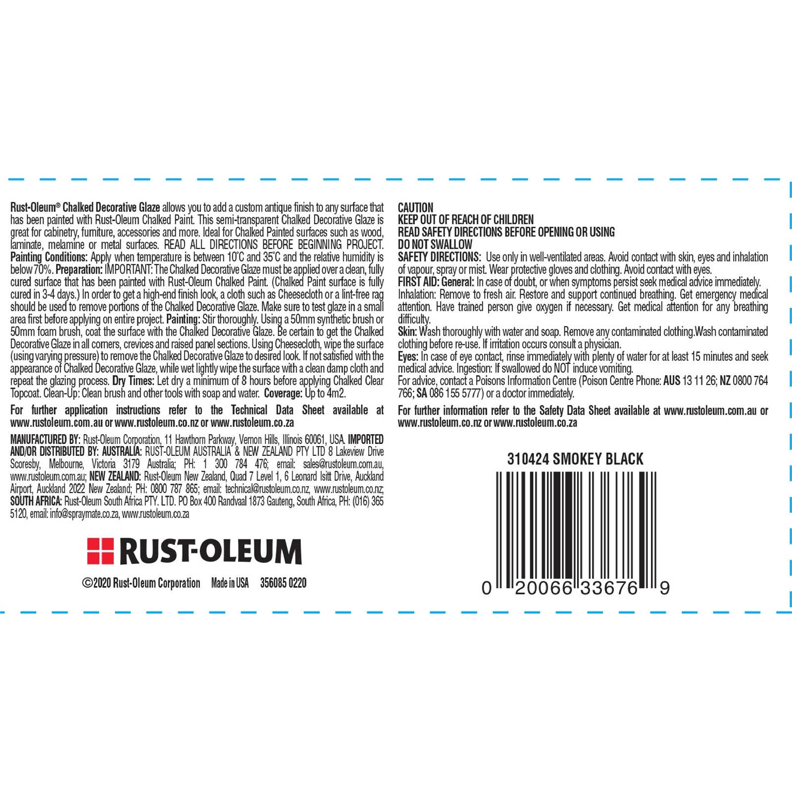 Rust-Oleum Chalked 236ml Smokey Black Decorative Glaze Paint - Antique Finish, Indoor