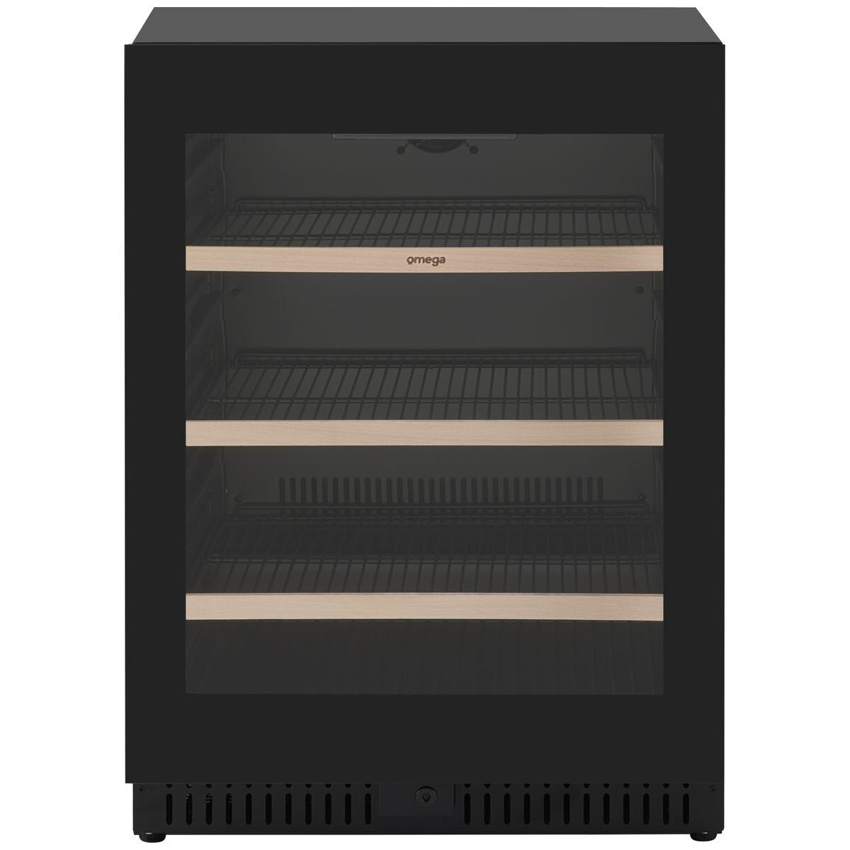 Omega 140 Can Single Zone Beverage Centre - Black Triple Glazed UV Door, Zero Clearance Hinge - OCB140SB