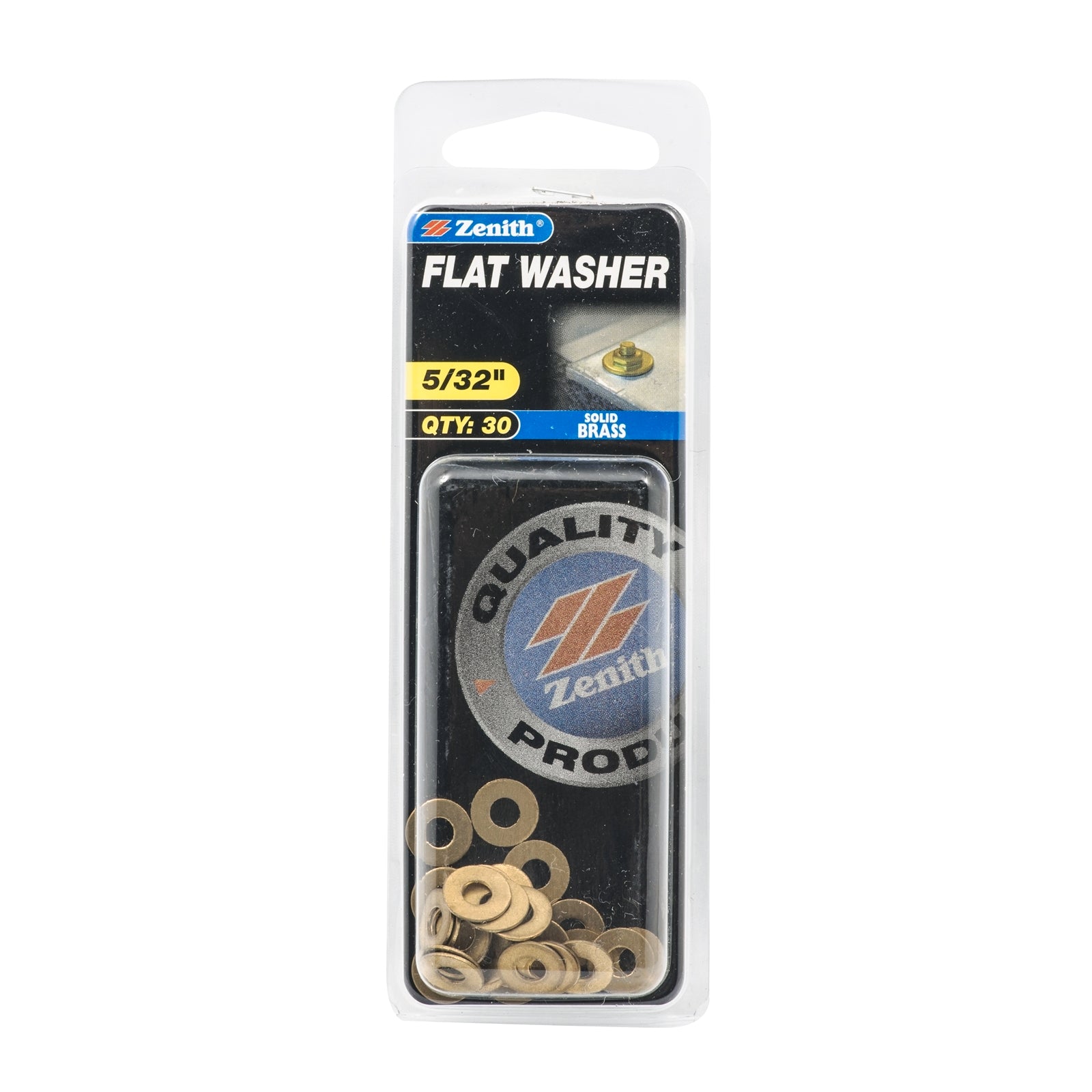 Zenith 5/32" Solid Brass Round Flat Washers - 30 Pack