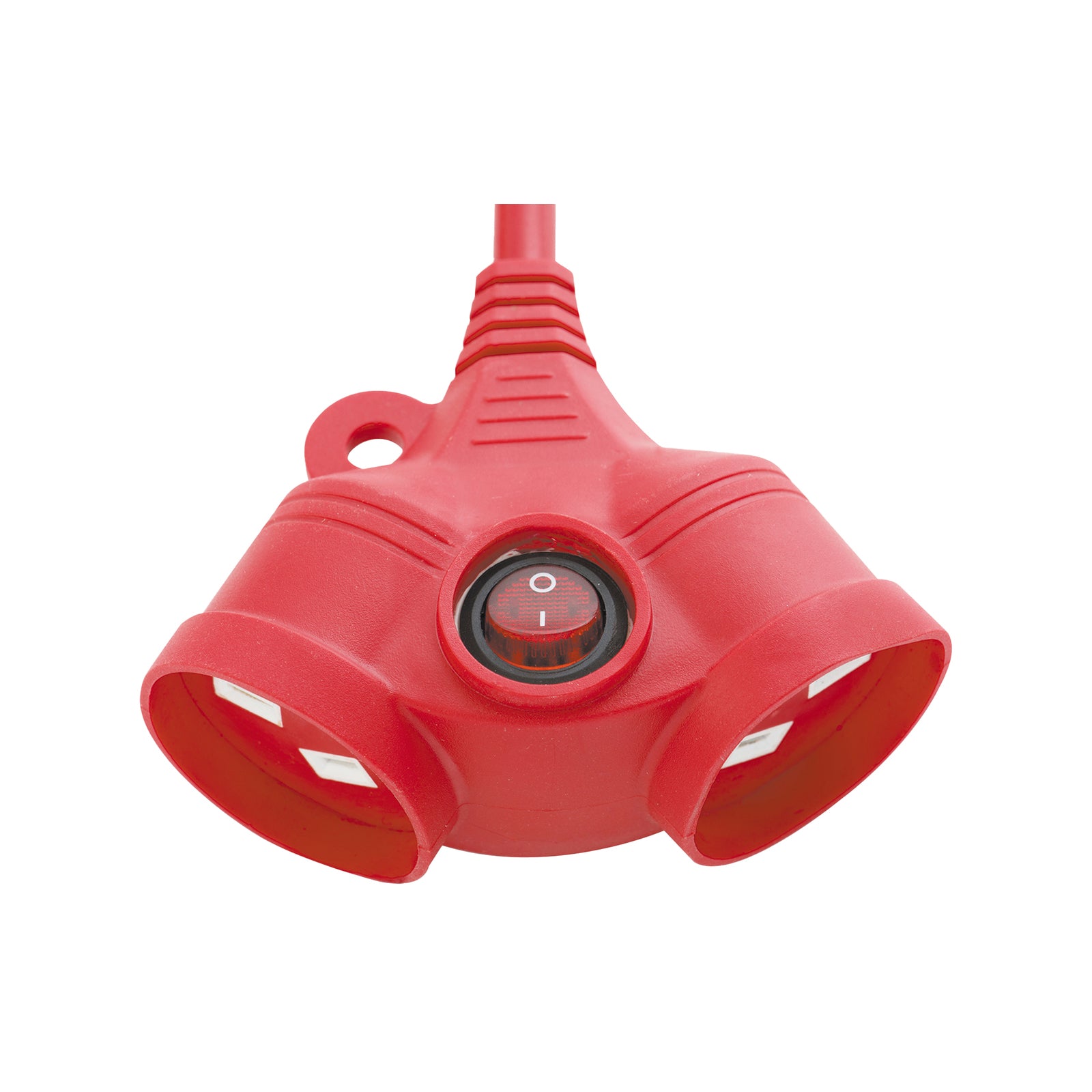 DETA 30m Red Extra Heavy Duty Dual Socket Extension Lead - 10A 240V Switched DRX30