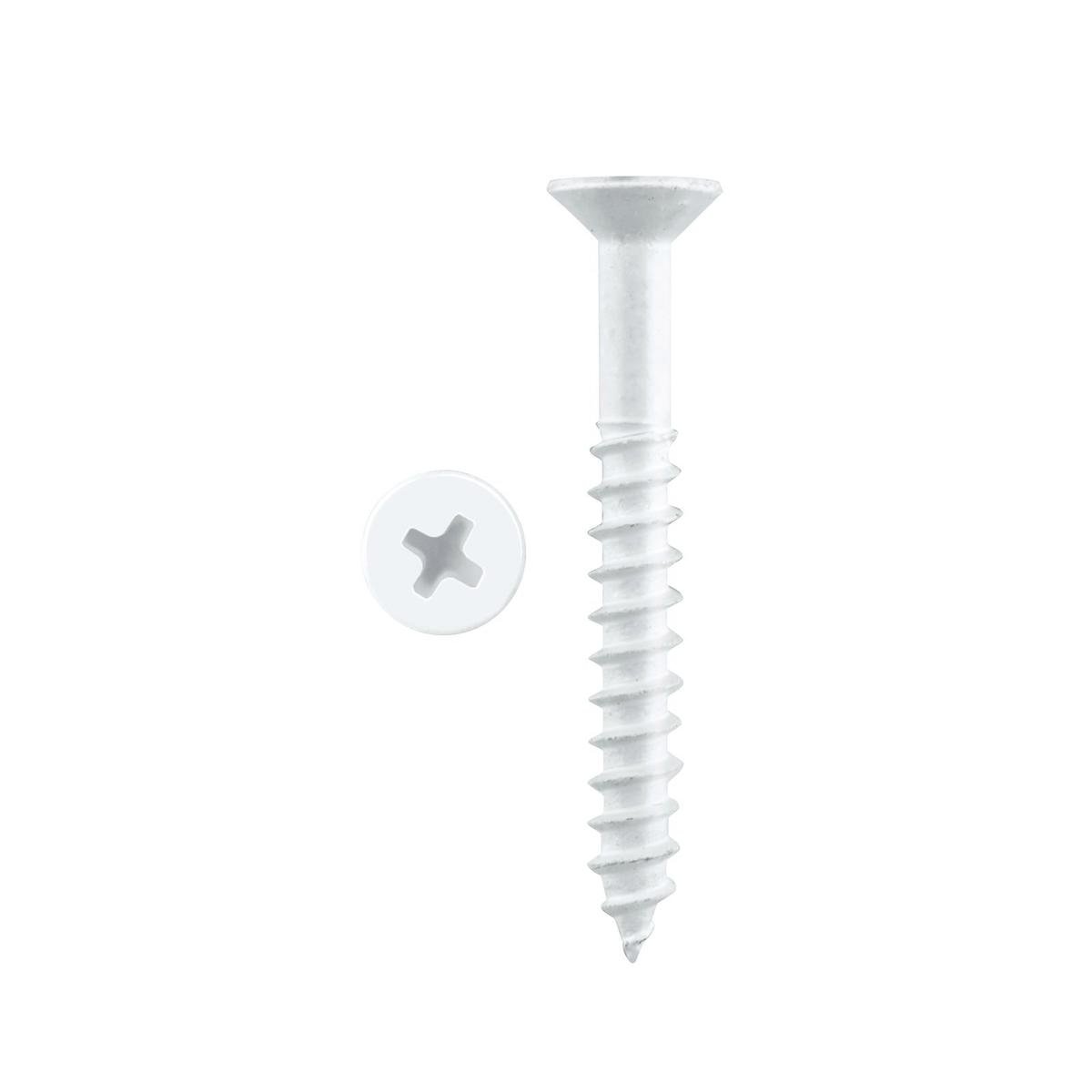Pinnacle 5.0 x 40mm White Countersunk Timber Screws - 20 Pack