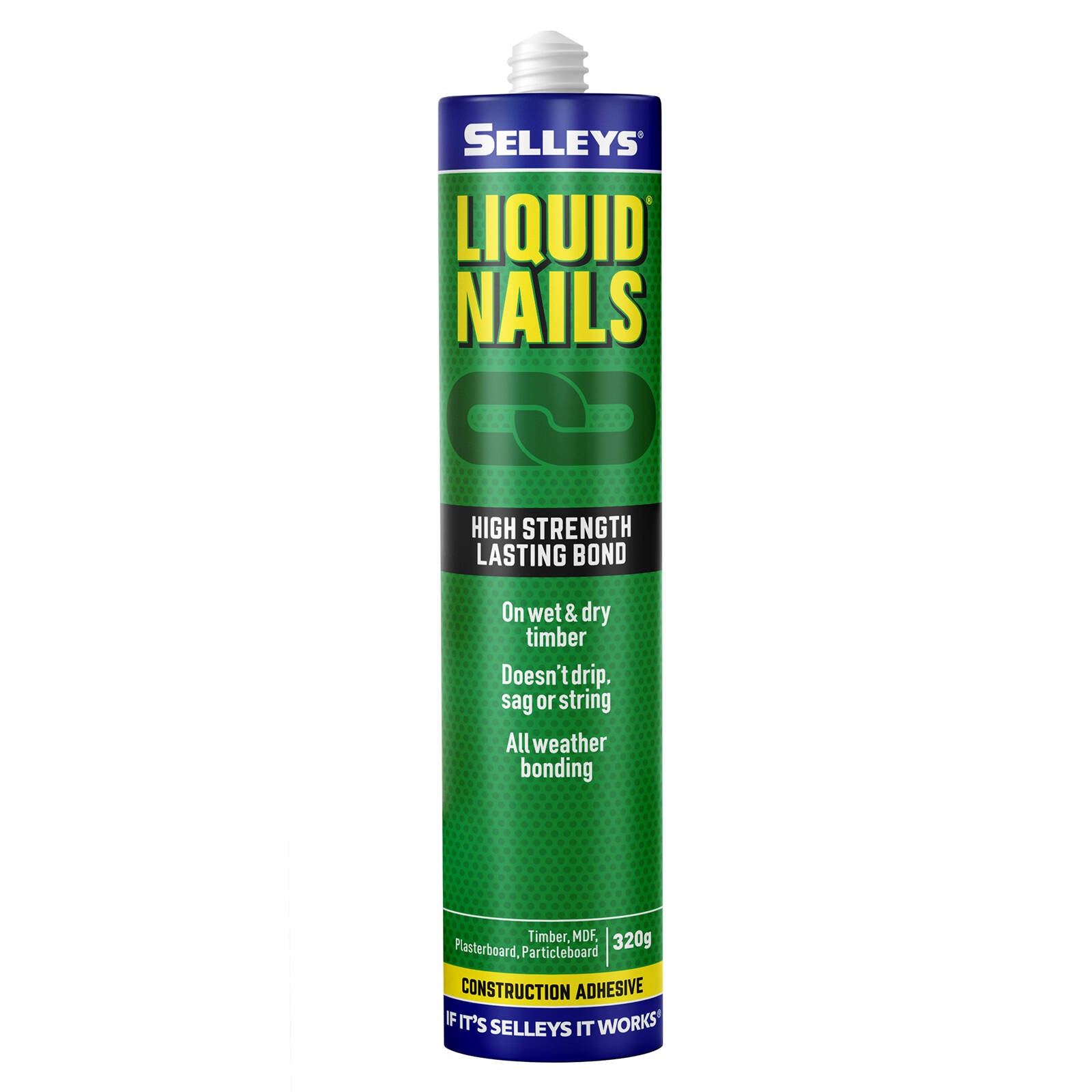 Selleys Liquid Nails Construction Adhesive 320g 6 Pack - High-Strength Synthetic Rubber