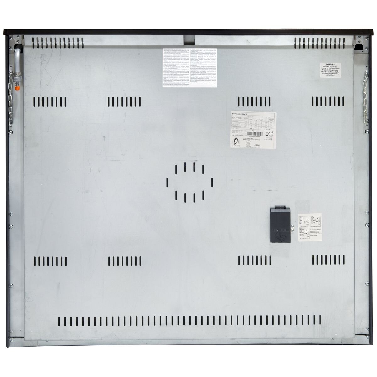 Artusi 100cm Dual Fuel Freestanding Oven - 7 Gas Burners, Two Electric Ovens, Separate Grill - AFGR1047B
