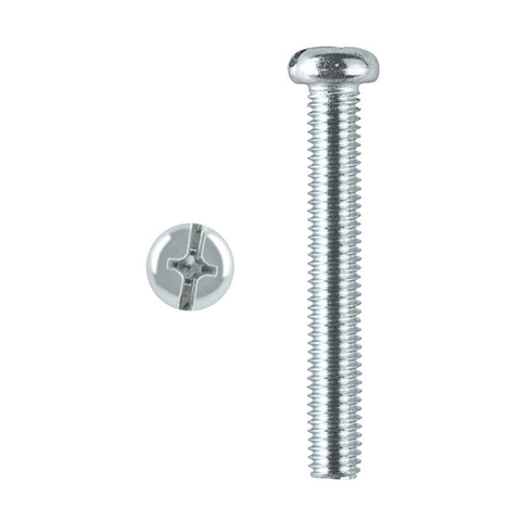 Pinnacle M8 x 80mm Zinc Plated Round Head Bolts and Nuts - 2 Pack