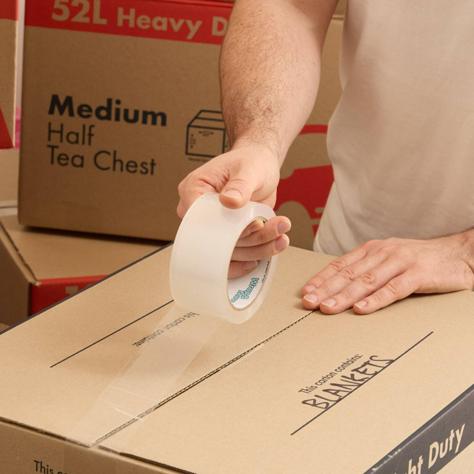 Wrap & Move Clear Heavy Duty Packing Tape - 48mm x 50m BOPP 3 Pack
