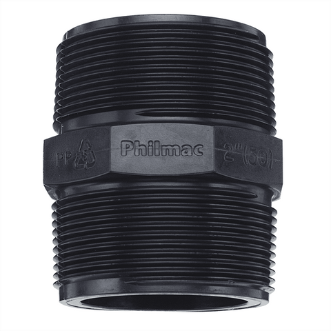 Philmac BSP Threaded Pipe Nipple 1" - Polypropylene PN16 Underground Rated